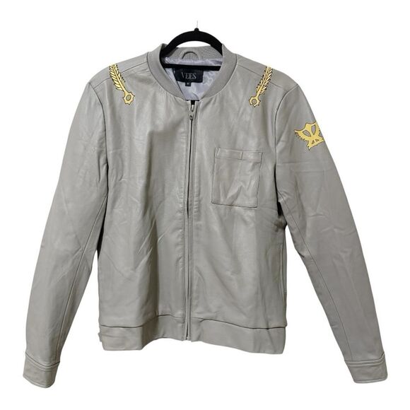 Vees Women’s 100% Lamb Leather Angel Wings Flight Aviator Bomber Jacket Sz Small - Picture 2 of 8